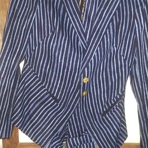 Rachel Roy short set. Sz 10-12 dark royal blue stripe.